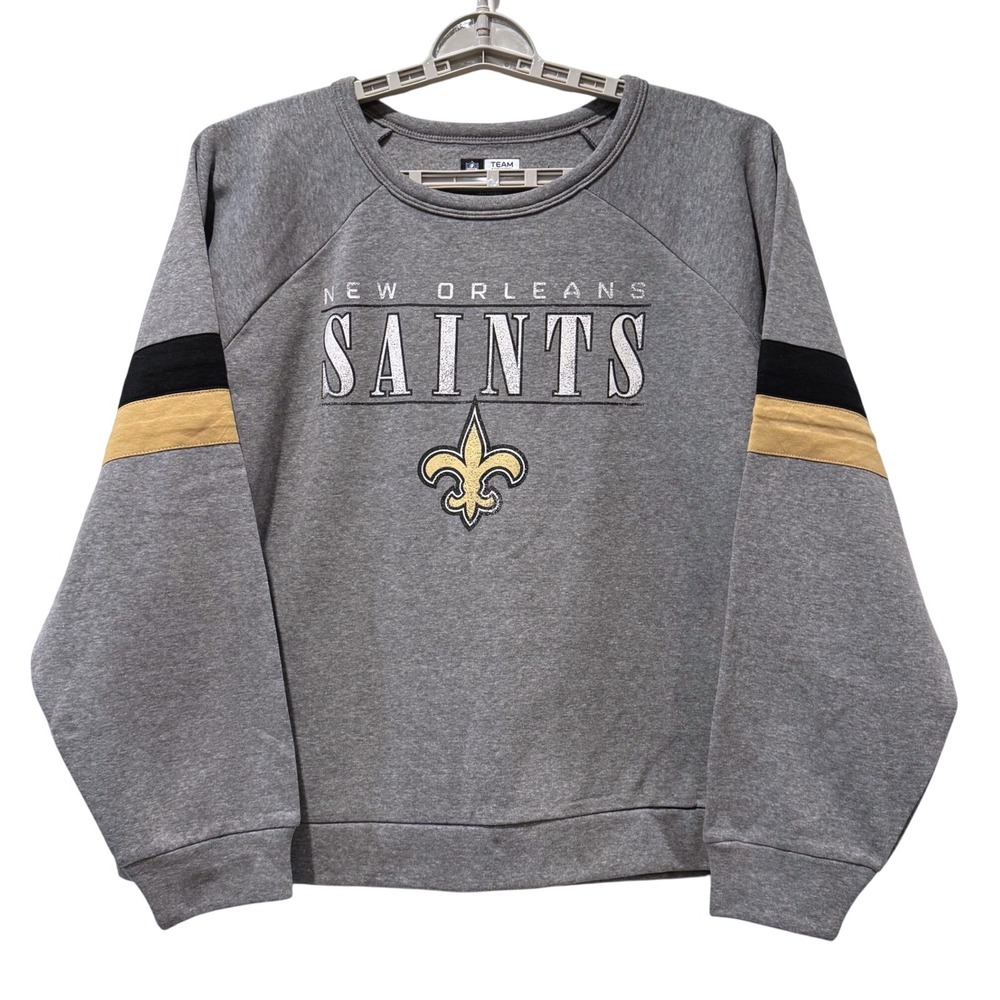 NFL Team Apparel New Orleans‎ Saints Womens XL Pullover Crew Neck Sweatshirt NWT
